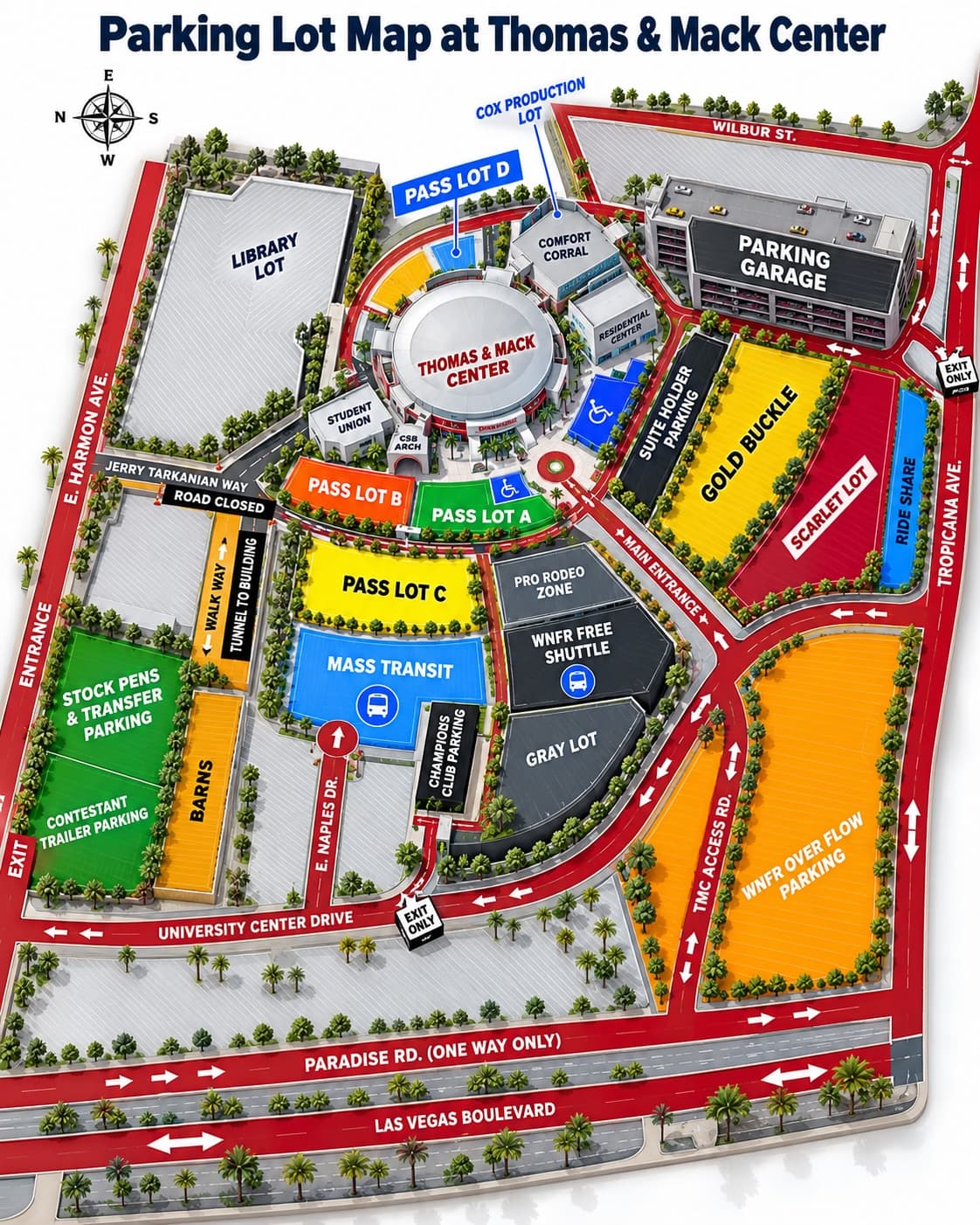Parking Lot Map at Thomas & Mack Center Parking Lot Map at Thomas & Mack Center