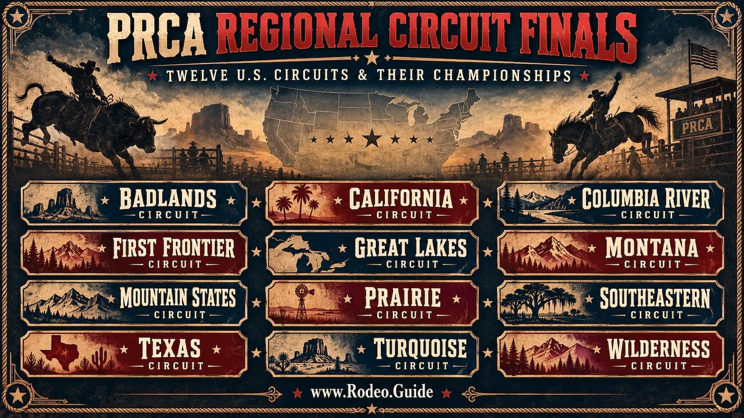 PRCA Regional Circuit Finals - 12 regional circuits across the United States PRCA Regional Circuit Finals - 12 regional circuits across the United States